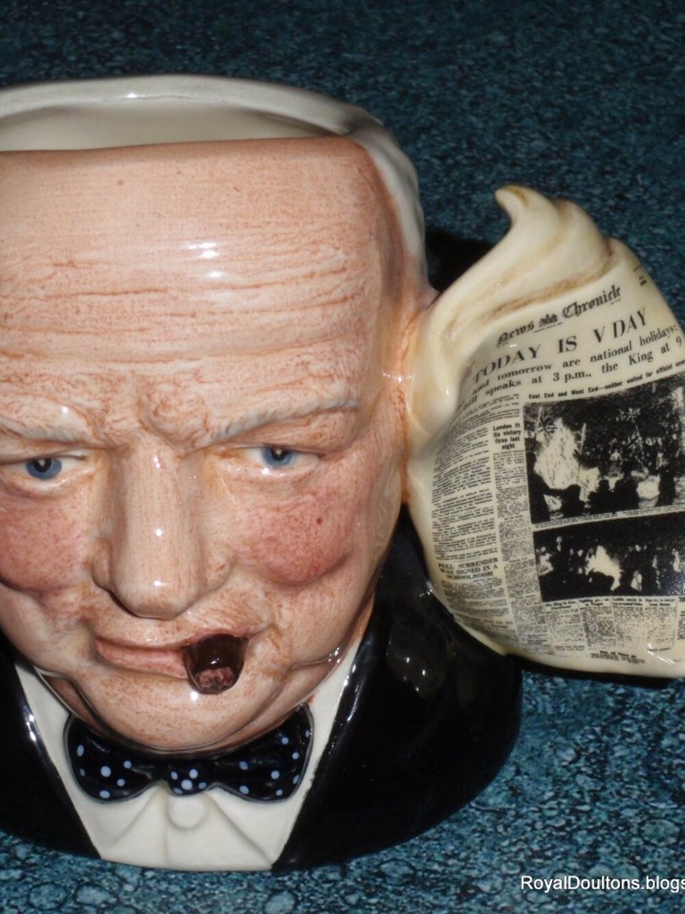 "Winston Churchill" Royal Doulton Collectible Character Toby Jug D6934 Signed!